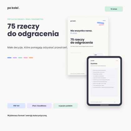 75 rzeczy do odgracenia - PDF A4 - kolorowa