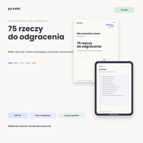 75 rzeczy do odgracenia - iPad / GoodNotes - pastelowa