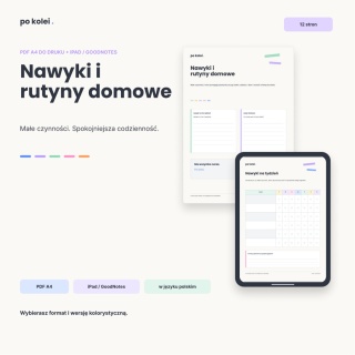 Nawyki i rutyny domowe - iPad / GoodNotes - kolorowa