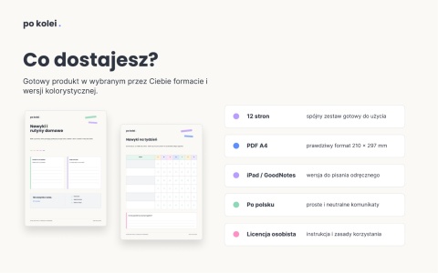Nawyki i rutyny domowe - iPad / GoodNotes - kolorowa