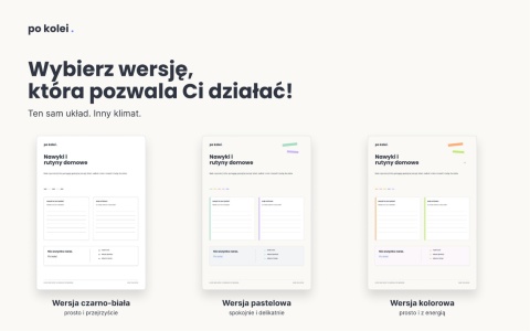Nawyki i rutyny domowe - iPad / GoodNotes - kolorowa