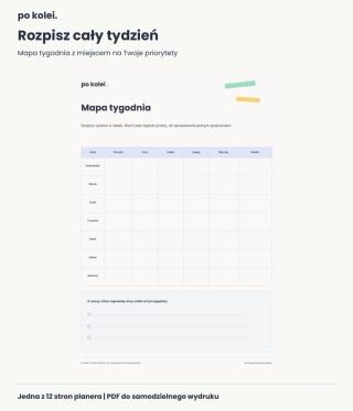 Plan tygodniowego sprzątania - PDF A4 - pastelowa