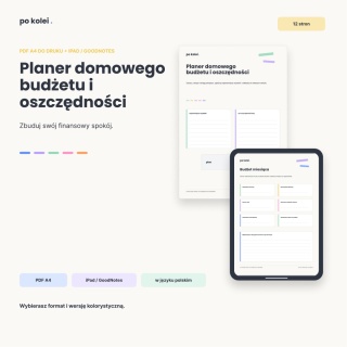 Planer domowego budżetu i oszczędności - iPad / GoodNotes - pastelowa