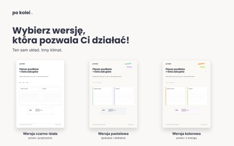 Planer posiłków i lista zakupów - iPad / GoodNotes - czarno-biała
