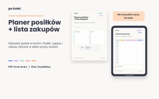 Planer posiłków i lista zakupów - iPad / GoodNotes - kolorowa